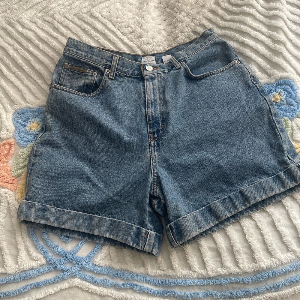 Vintage 90s Y2K CK Jean Shorts Jorts High Rise Mom Shorts Calvin Klein